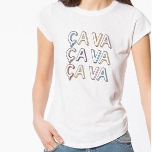 Zadig and Voltaire Ça Va white multicolor short sleeve t shirt Sz XS